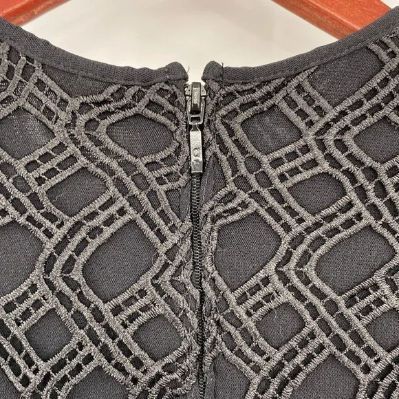 Anne Fontaine Eyelet Blouse Womens Size 38 US 4-6‎ Black 3/4 Sleeve Cutout Top - Picture 6 of 12